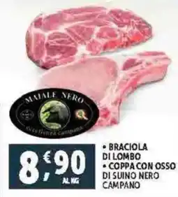 Deco Supermercati Braciola di lombo - coppa con osso di suino nero campano offerta