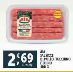 Deco Supermercati AIA salsicce di pollo, tacchino e suino offerta