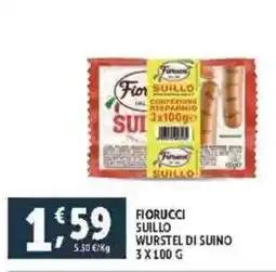 Deco Supermercati Fiorucci suillo wurstel di suino offerta