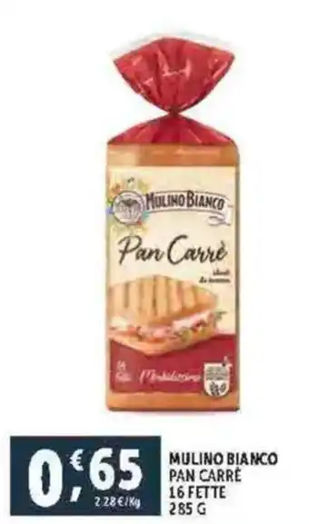 Deco Supermercati Mulino bianco pan carré 16 fette offerta