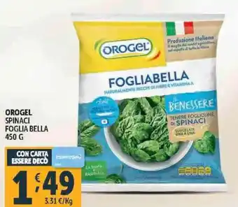 Deco Supermercati Orogel spinaci foglia bella offerta