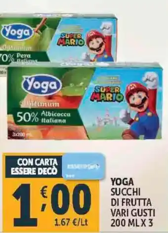 Deco Supermercati Yoga succhi di frutta vari gusti offerta