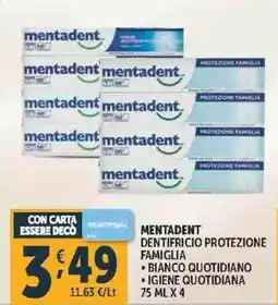 Deco Supermercati Mentadent dentifricio protezione famiglia offerta