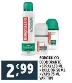 Deco Supermercati Borotalco deodorante Spray/Roll On/Vapo offerta