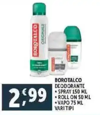 Deco Supermercati Borotalco deodorante Spray/Roll On/Vapo offerta