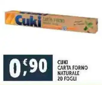 Deco Supermercati Cuki carta forno naturale 20 fogli offerta