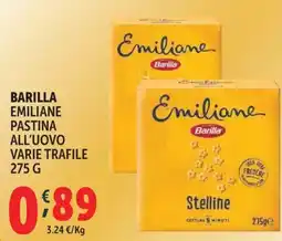 Deco Supermercati Barilla emiliane pastina all'uovo varie trafile offerta