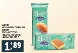 Deco Supermercati Scotti merendina con farina di riso senza lattosio offerta