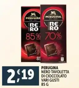 Deco Supermercati Perugina nero tavoletta di cioccolato vari gusti offerta