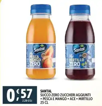 Deco Supermercati Santal succo zero zuccheri aggiunti offerta