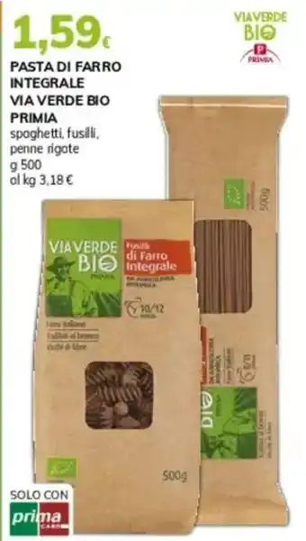 Basko Pasta di farro integrale via verde bio PRIMIA offerta