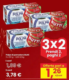 Interspar Polpa di pomodoro Mutti offerta