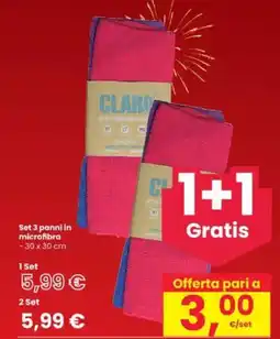 Interspar Set 3 panni in microfibra offerta