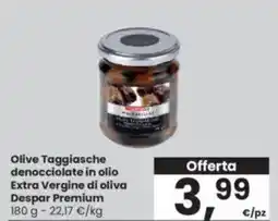 Interspar Olive Taggiasche denocciolate in olio Extra Vergine di oliva Despar Premium offerta