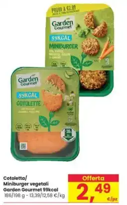 Interspar Cotoletta/ Miniburger vegetali Garden Gourmet 99kcal offerta