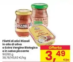 Interspar Filetti di alici Rizzoli in olio di oliva o Extra Vergine Biologico o in salsa piccante offerta