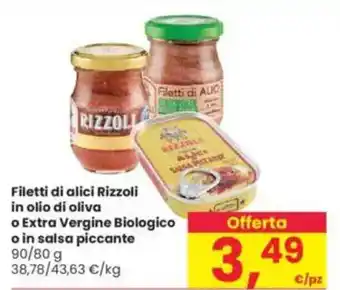 Interspar Filetti di alici Rizzoli in olio di oliva o Extra Vergine Biologico o in salsa piccante offerta