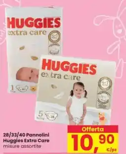 Interspar 28/33/40 Pannolini Huggies Extra Care offerta