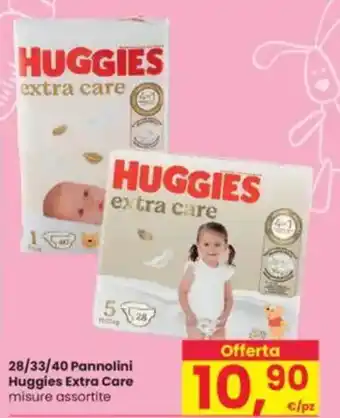 Interspar 28/33/40 Pannolini Huggies Extra Care offerta