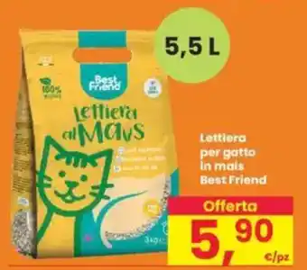 Interspar Lettiera per gatto in mais Best Friend offerta