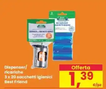 Interspar Dispenser/ ricariche 3 x 20 sacchetti igienici Best Friend offerta