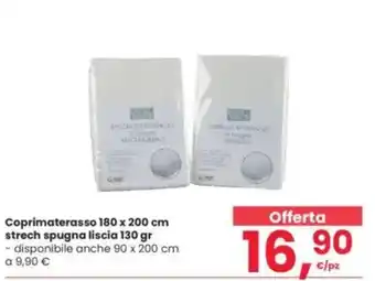 Interspar Coprimaterasso 180 x 200 cm strech spugna liscia 130 gr offerta