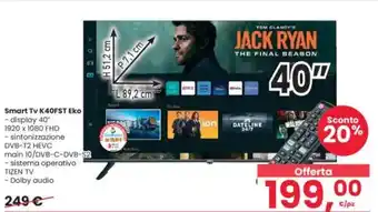 Interspar Smart Tv K40FST Eko offerta