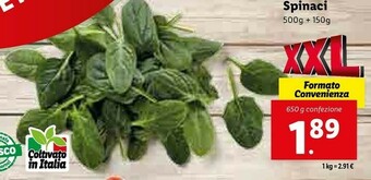 Lidl Spinaci offerta