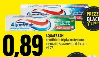 Emi Supermercati Aquafresh dentifricio tripla protezione menta fresca/ menta delicata ml 75 offerta