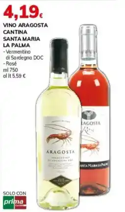 Basko Vino aragosta cantina santa maria la palma offerta