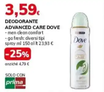 Basko Deodorante advanced care DOVE offerta