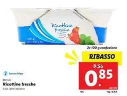 Lidl Merivio Ricottine fresche offerta