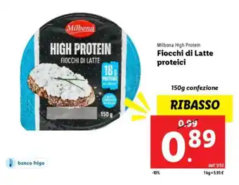 Lidl Milbona High Protein Fiocchi di Latte proteici offerta