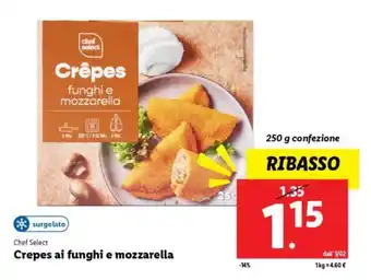 Lidl Chef Select Crepes ai funghi e mozzarella offerta