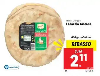 Lidl Taverna Giuseppe Focaccia Toscana offerta