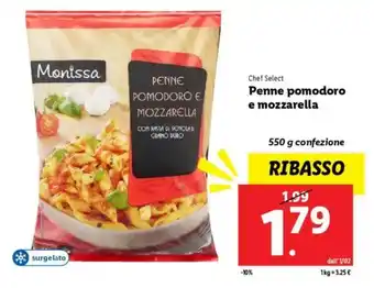 Lidl Chef Select Penne pomodoro e mozzarella offerta