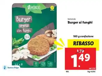 Lidl Vemondo Burger ai funghi offerta