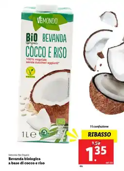 Lidl Vemondo Bio Organic Bevanda biologica a base di cocco e riso offerta