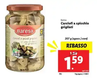 Lidl Baresa Carciofi a spicchio grigliati offerta