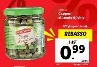 Lidl Freshona Capperi all'aceto di vino offerta