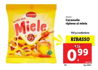 Lidl Amanie Caramelle ripiene al miele offerta