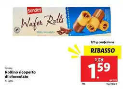 Lidl Sondey Rollino ricoperto di cioccolato offerta