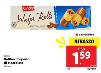 Lidl Sondey Rollino ricoperto di cioccolato offerta