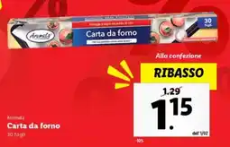 Lidl Aromata Carta da forno offerta