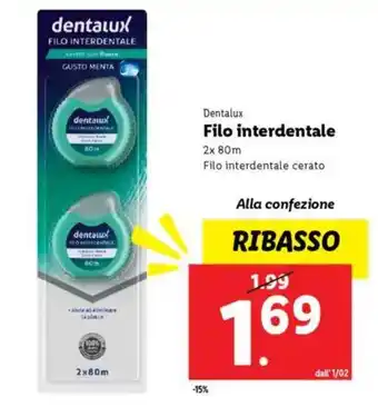 Lidl Dentalux Filo interdentale offerta