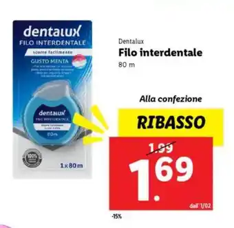 Lidl Dentalux Filo interdentale offerta