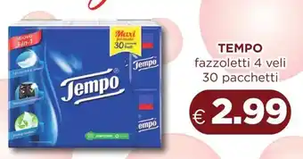 Acqua & Sapone TEMPO fazzoletti 4 veli 30 pacchetti offerta