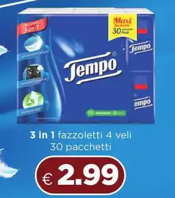 Acqua & Sapone Tempo 3 in 1 fazzoletti 4 veli 30 pacchetti offerta