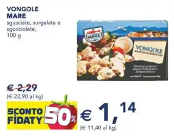 Esselunga Vongole mare sgusciate, surgelate e sgocciolate, offerta