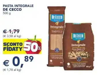 Esselunga Pasta integrale de cecco offerta